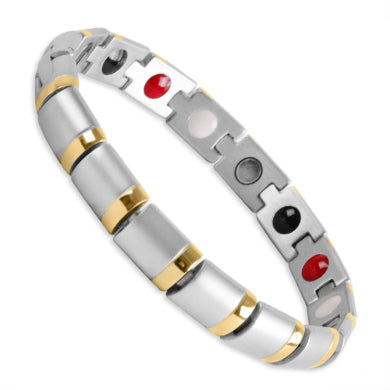 Bio Magnetic Energy Bracelet Stainless Steel 'Bamboo'
