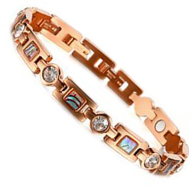 Rose Gold Paua Stainlesss Steel Bio Magnetic Bracelet