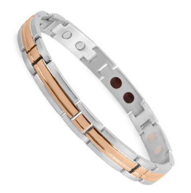 Bio Magnetic Bracelets Stainless Steel Silver and Rose Gold
