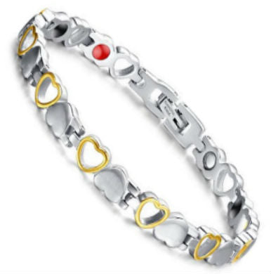 Golden Hearts Stainless Steel Magnetic Bracelet