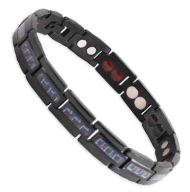 Bio Magnetic Bracelet Titanium Black and Blue